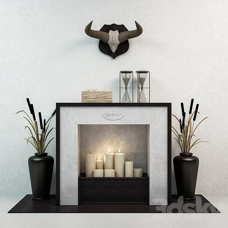 Decorative set with fireplace
