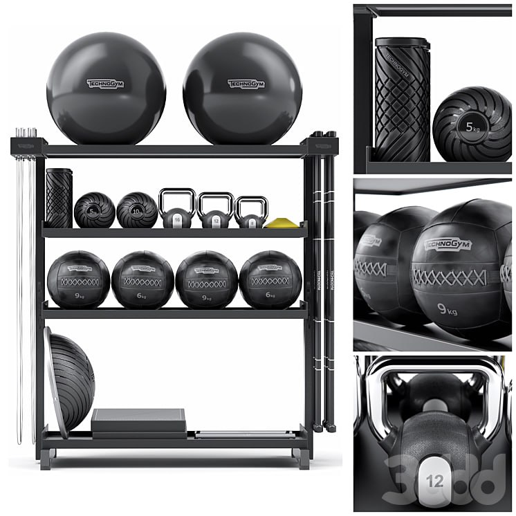 Stylish fitness set from Technogym SKILLTOOLS Kit. Sport equipment #
