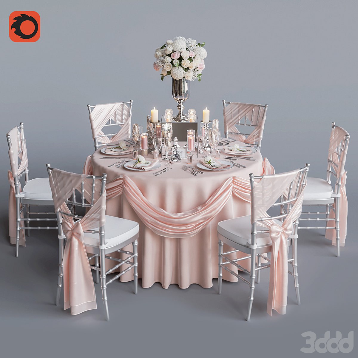 Wedding table for 6 persons 2