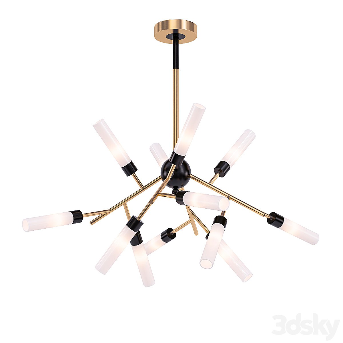 White Tube Valley Arredoluce Chandelier 12