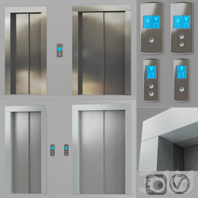Doors with facings and post-call lift OTIS in 2 colors