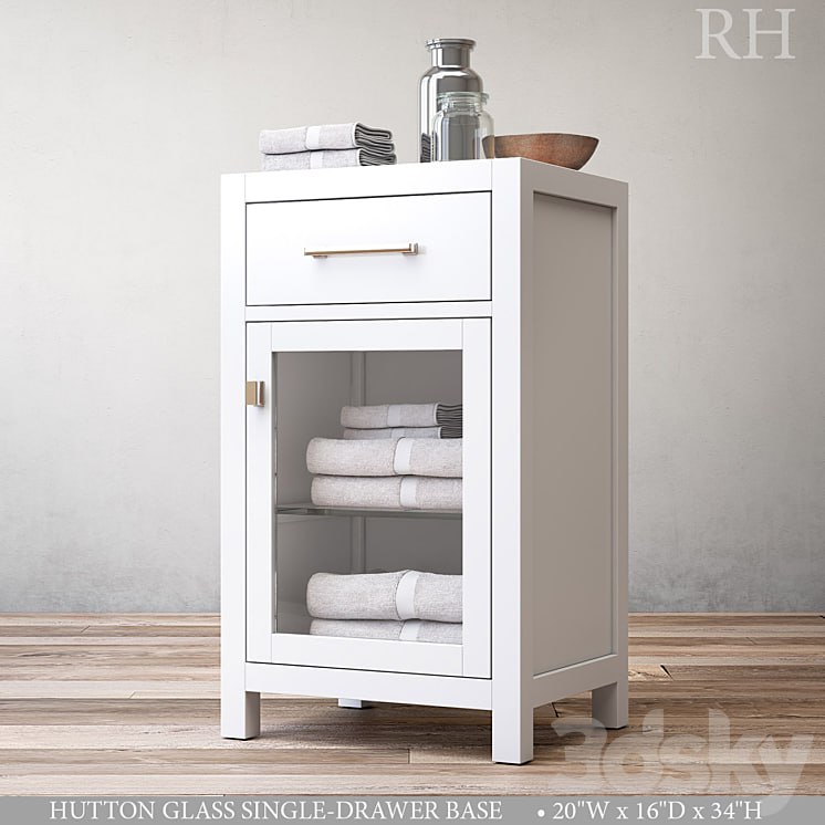 HUTTON GLASS SINGLE-DRAWER BASE