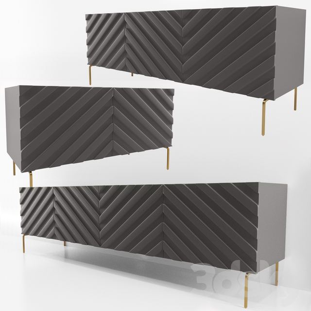 Decorative Chevron Console Anthrazit