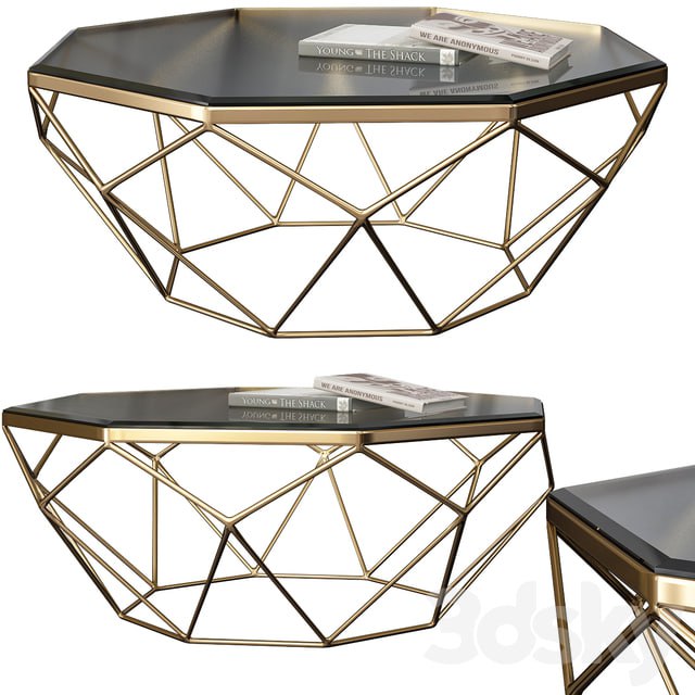 Esraa Mystique Glass-Top Coffee Table