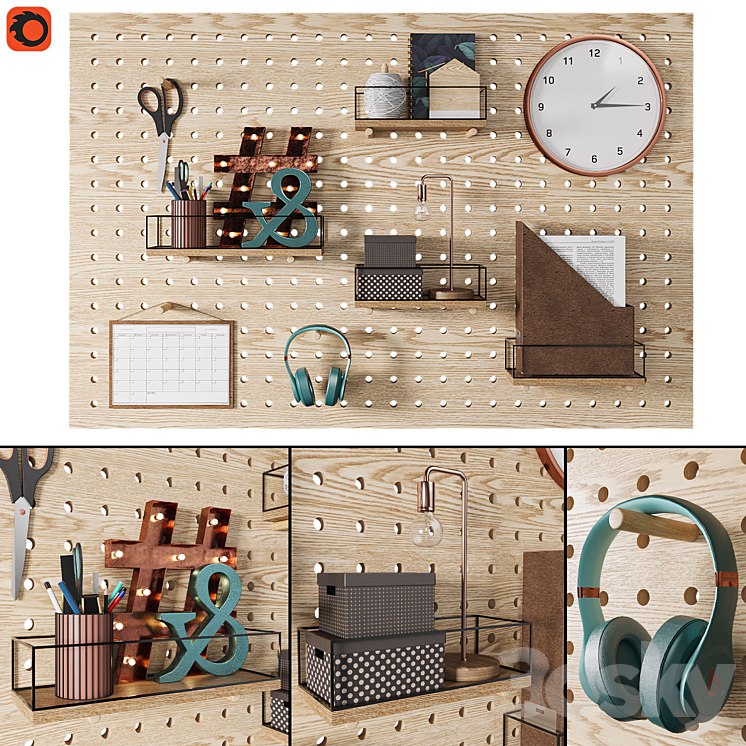 Evg Perforated board organizer 2