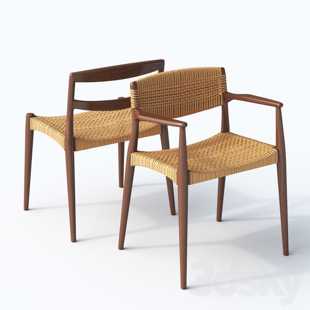 Chair and armchair Ejner Larsen &amp; Aksel Bender Madsen