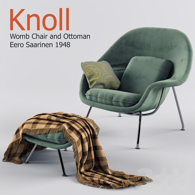 Knoll Womb Chair and Ottoman Eero Saarinen 1948