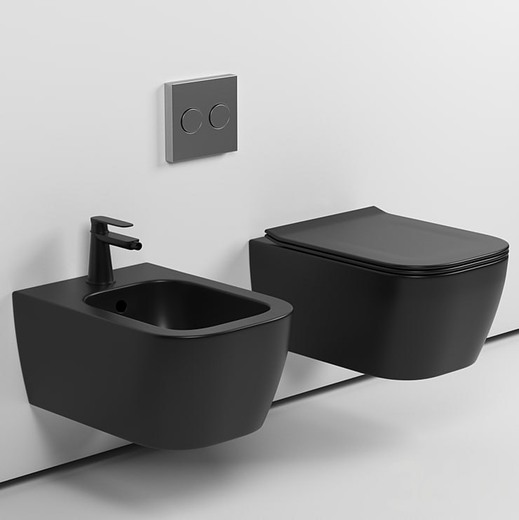 Hänge Bidet Harmo Schwarz Matt