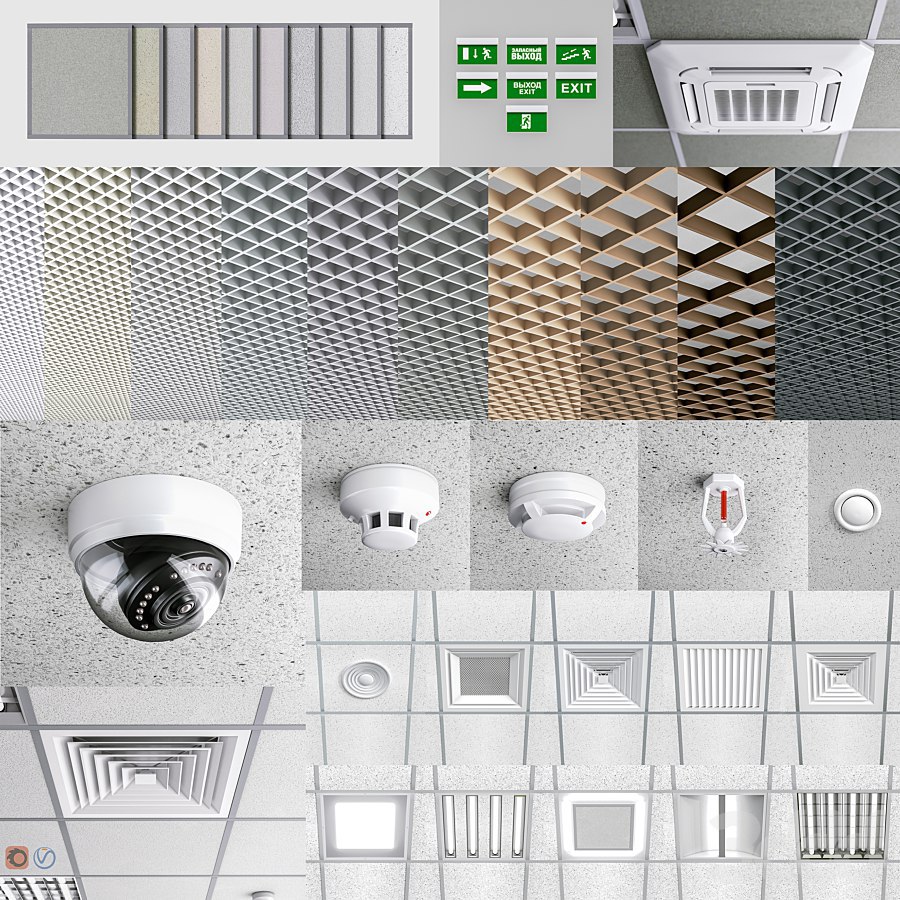 Set of ceilings Armstrong and Grilyato