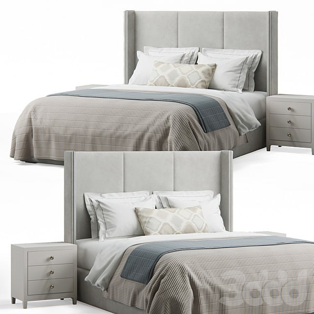 Striped Headboard Bed