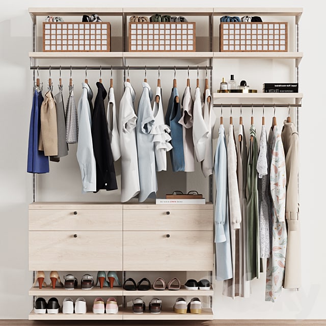 Wardrobe, wall module, dresses, clothes 2