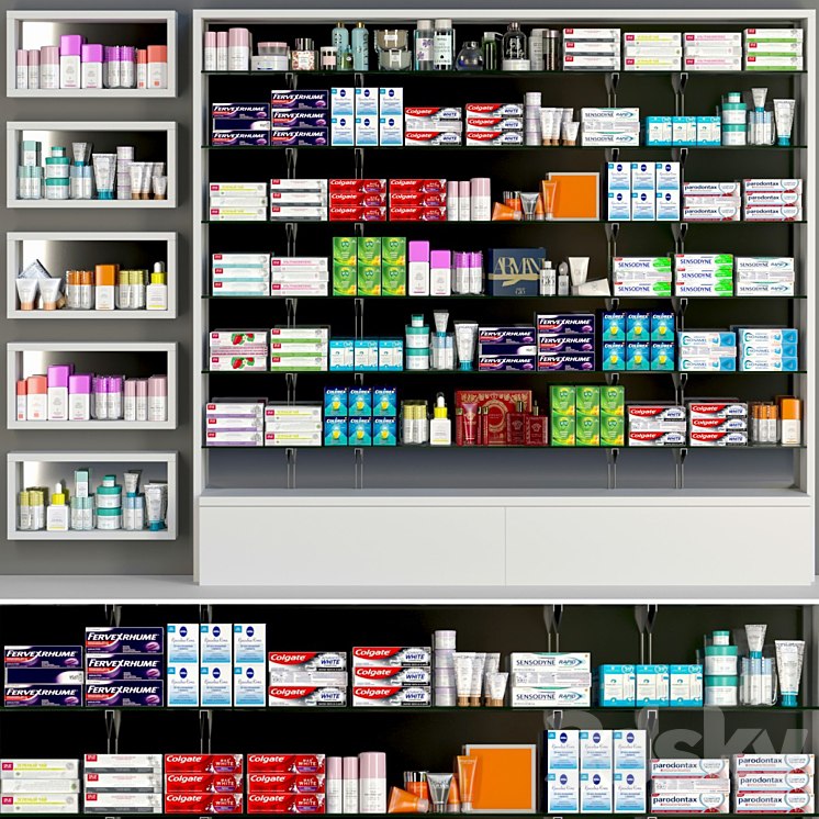 Showcase in a pharmacy