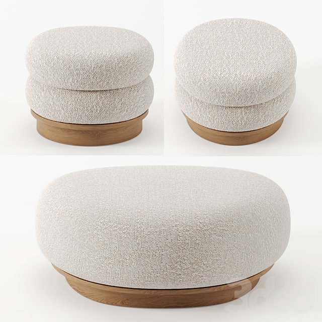 Split ottomann and pouf by Emmanuelle Simon