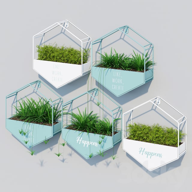 Hanging hexagon planters