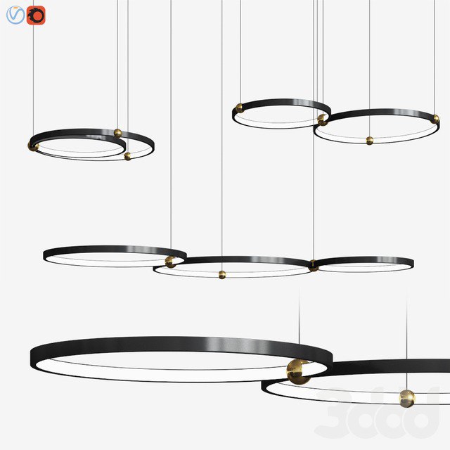 Planetary Rings Chandelier Lampatron