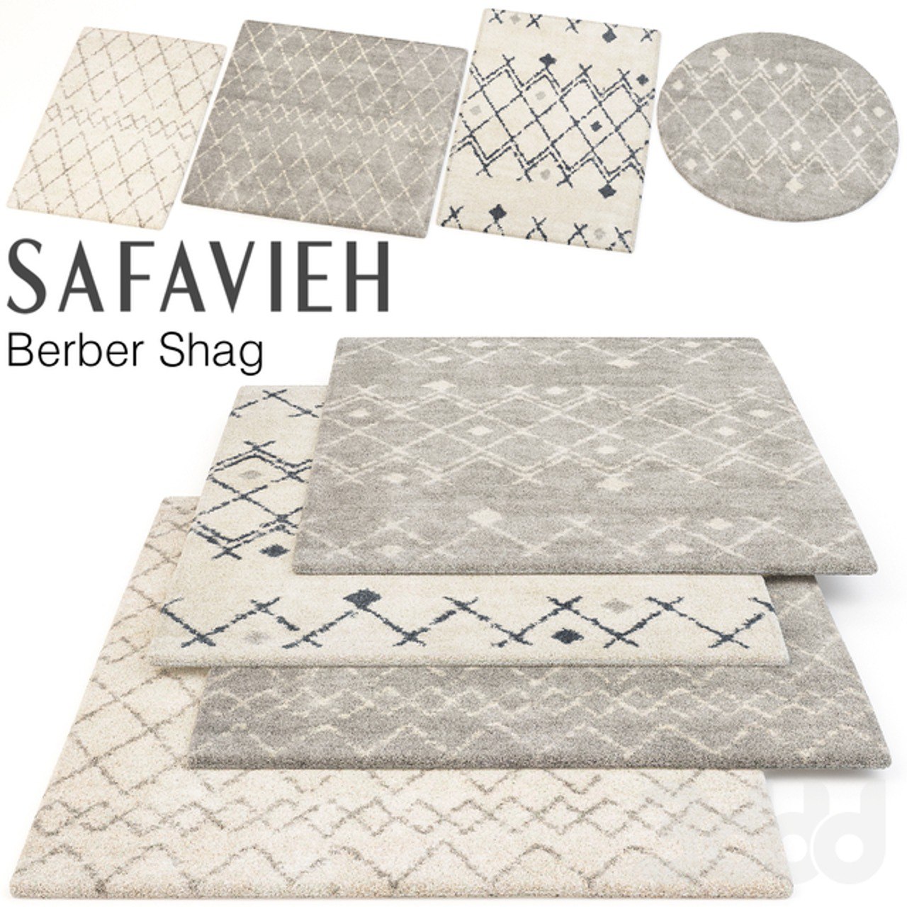 SAFAVIEH BERBER SHAG SET