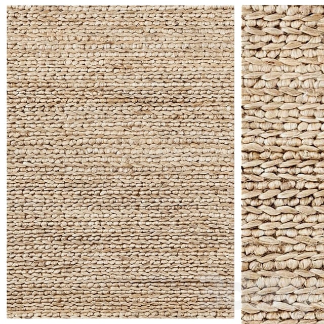 Natural Braided Designer Jute Rug