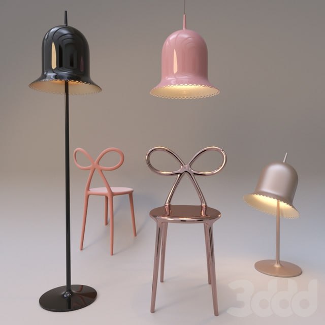 qeeboo RIBBON CHAIR, moooi LOLITA LAMP