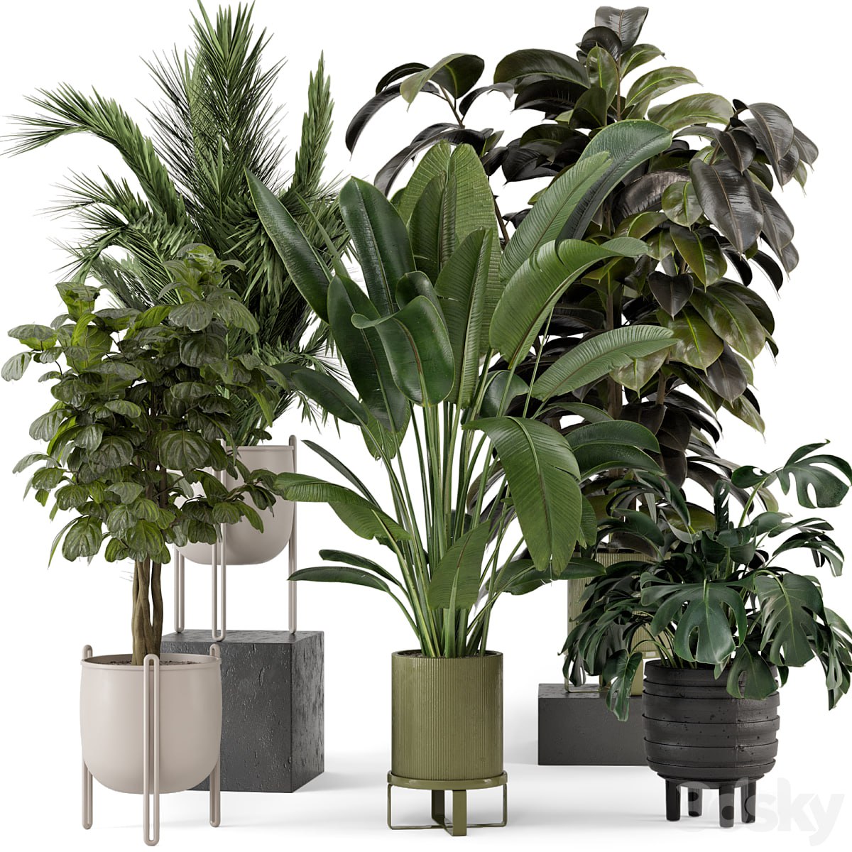 [TetianaGureva](https://t.me/TetianaGureva) Indoor Plants in Ferm Living Bau Pot Large - Set 976