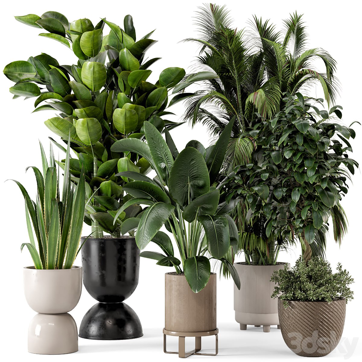 [TetianaGureva](https://t.me/TetianaGureva) Indoor Plants in Ferm Living Bau Pot Large - Set 290