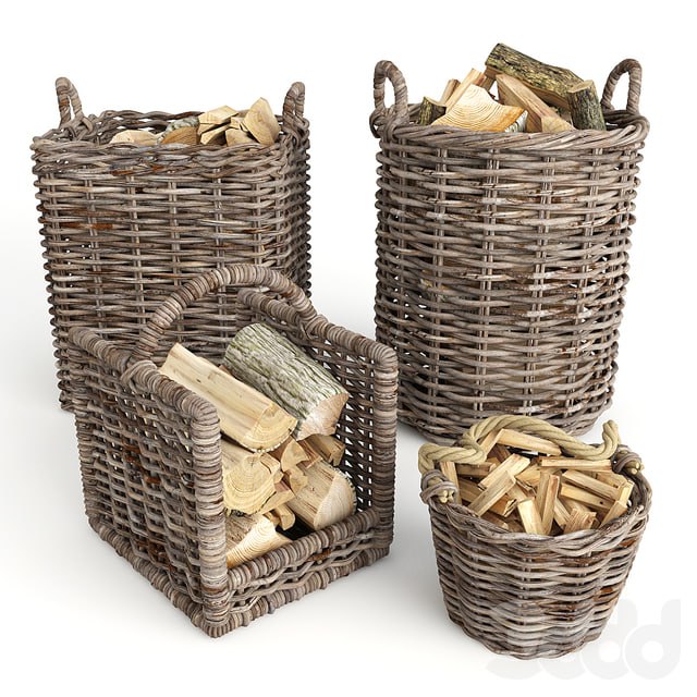 Baskets rotang firewood set
