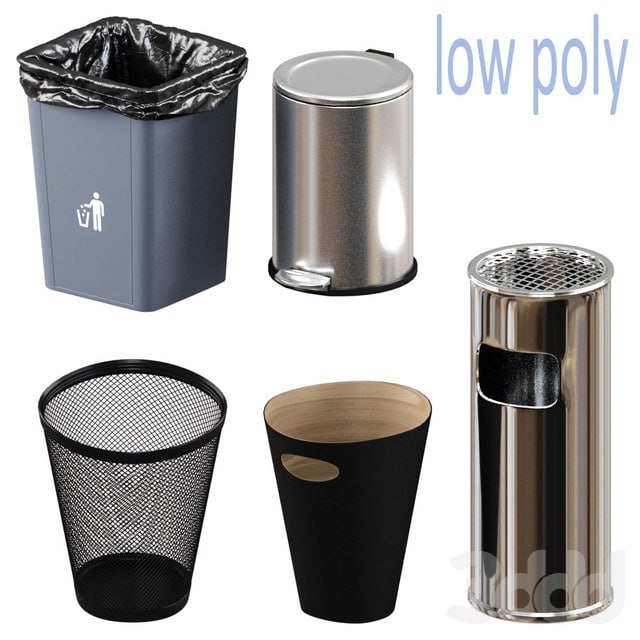 5 trash bin (low poly)