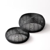 2 tables of round wicker steel La Redoute Bangor