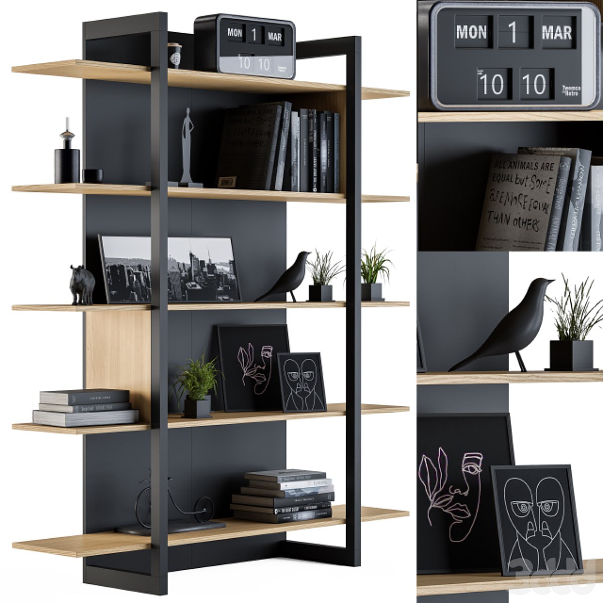 Wood and Black Rack 04