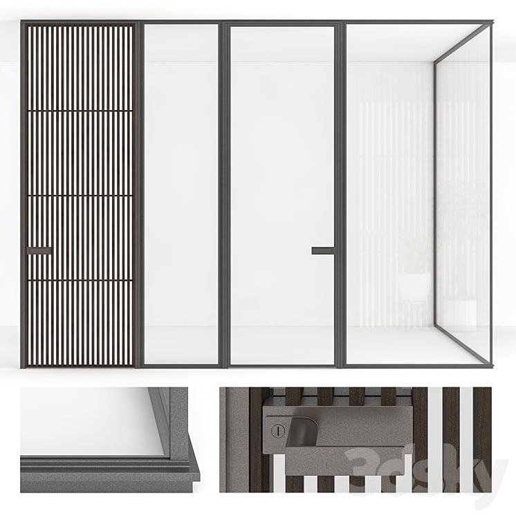 Stained-glass doors Rimadesio Spazio (Sail, Zen)