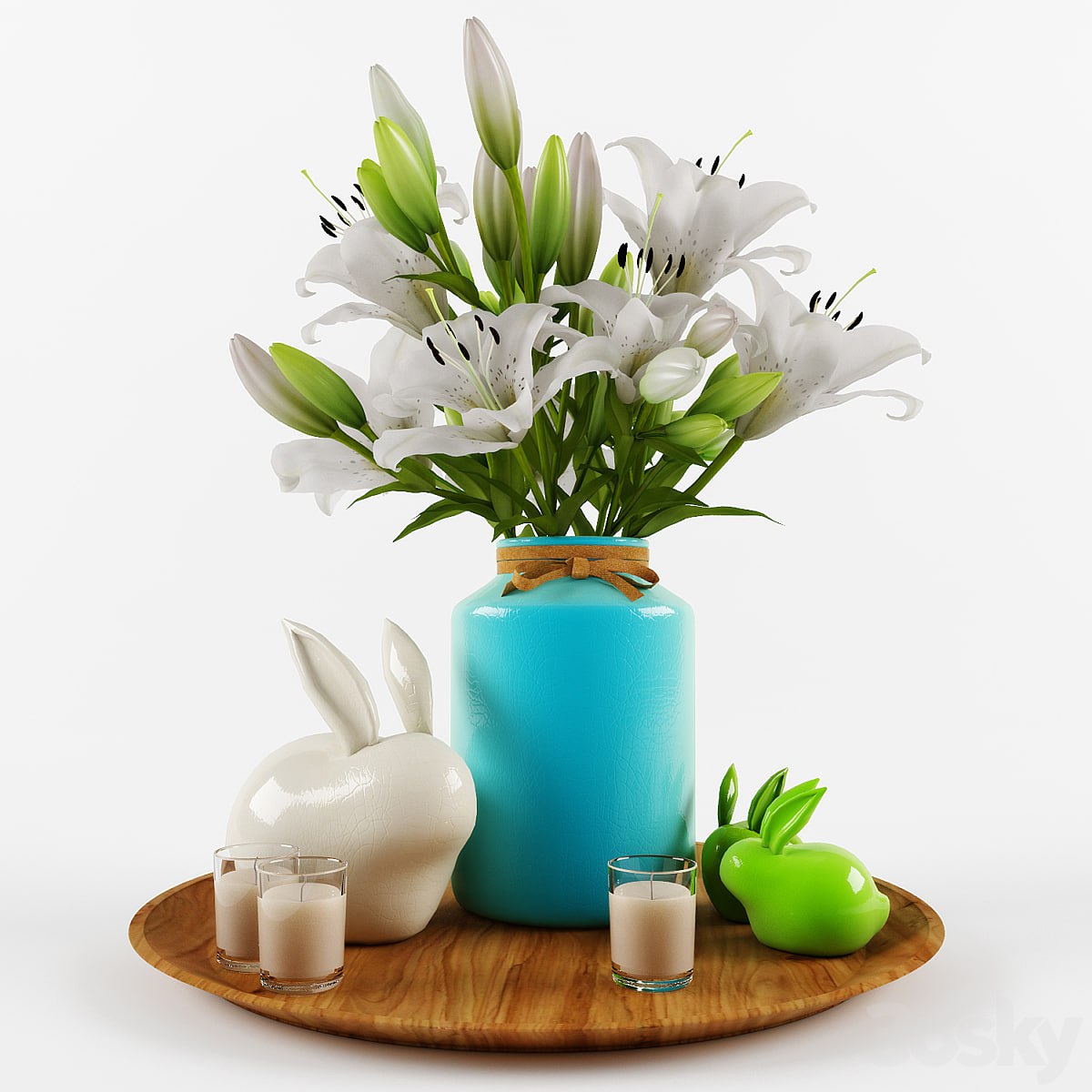 Decorative set with lilies