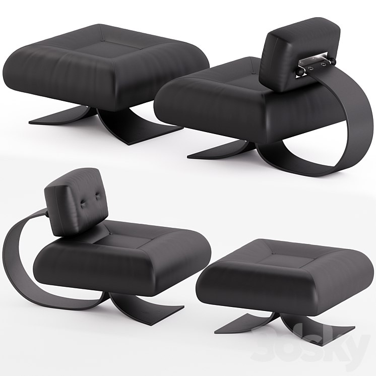 Alta Chair and Ottoman by Oscar Niemeyer