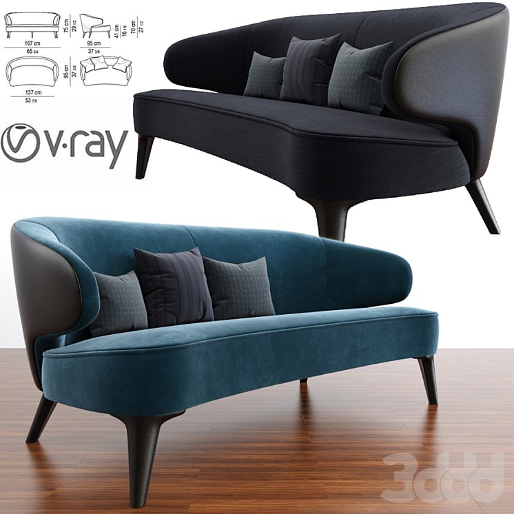 Minotti Aston Little Sofa With Parquet