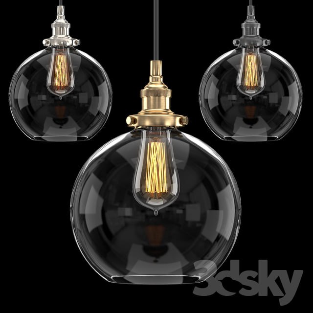 20TH C. FACTORY FILAMENT CLEAR GLASS CAFE PENDANT