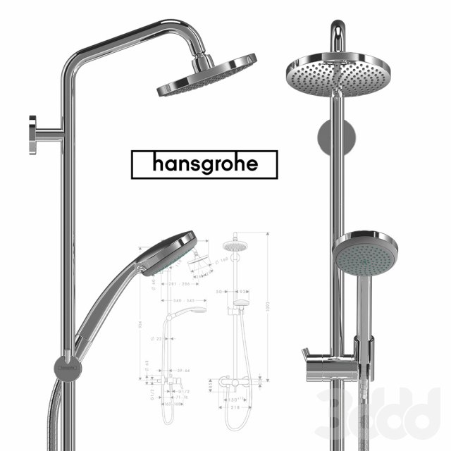 Hansgrohe Croma 100 1jet Showerpipe