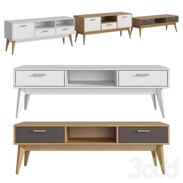 Furniture collection Nordic Scandi / Snow / Gray No. 2 TV stands
