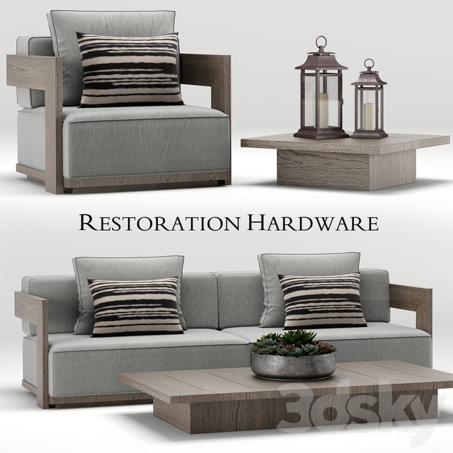 Restoration Hardware Milano teak sofa