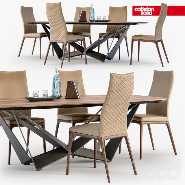Cattelan Italia Arcadia couture chair H Skorpio table