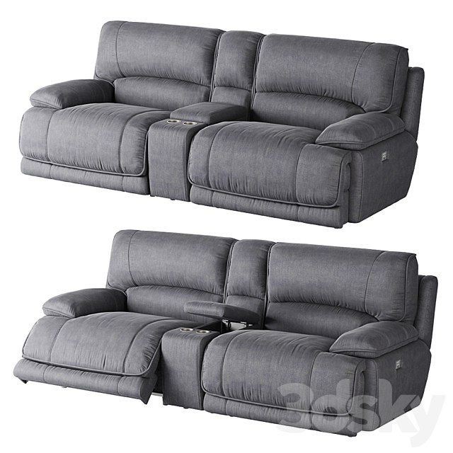 American Signature Furniture Mario 3-Piece Dual Power Reclining Sectional