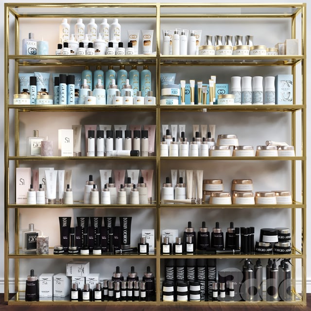 A set of luxury cosmetics for cosmetology.