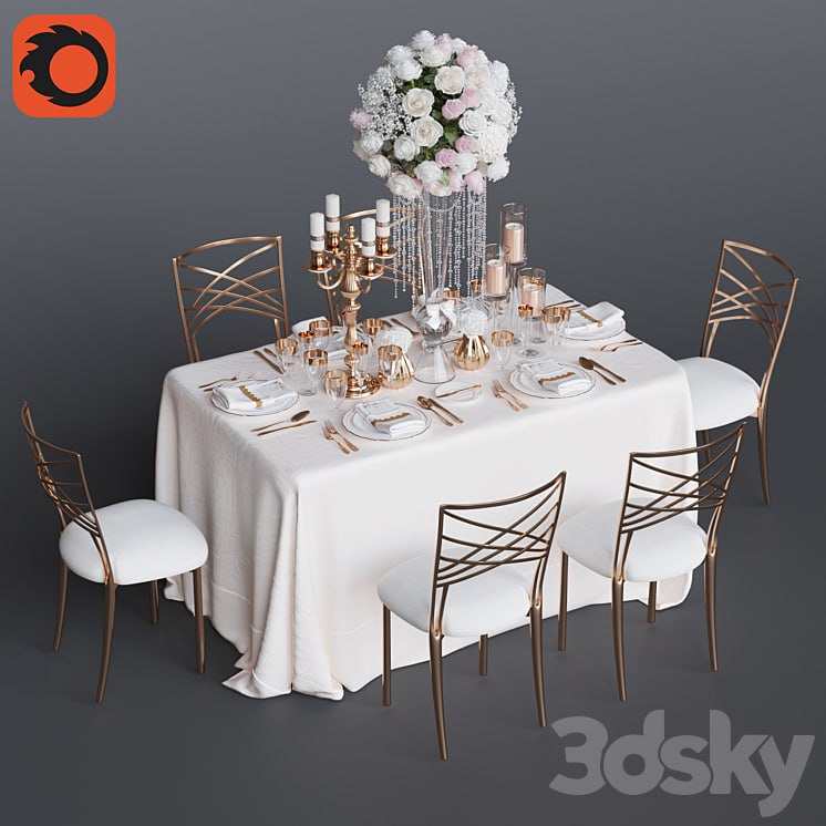 Wedding table for 6 persons 3 Corona