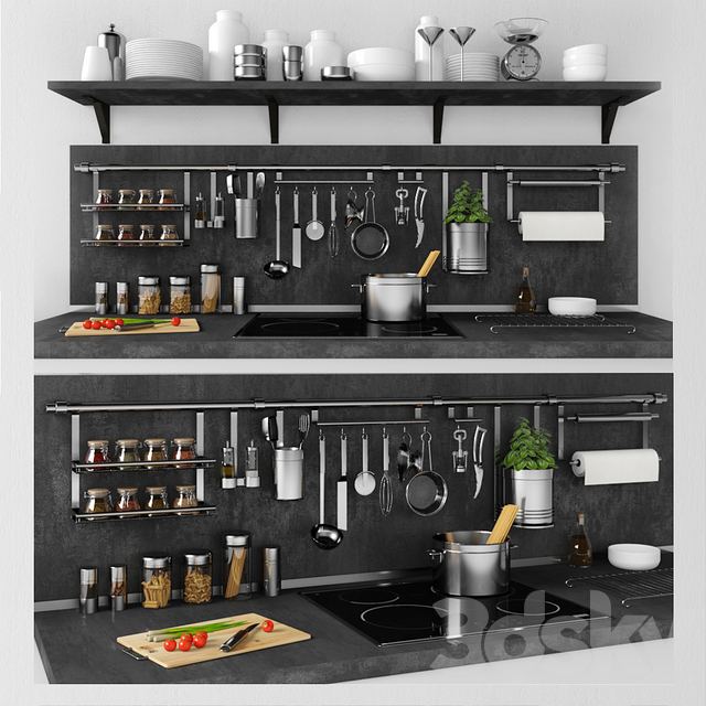 A set of kitchen