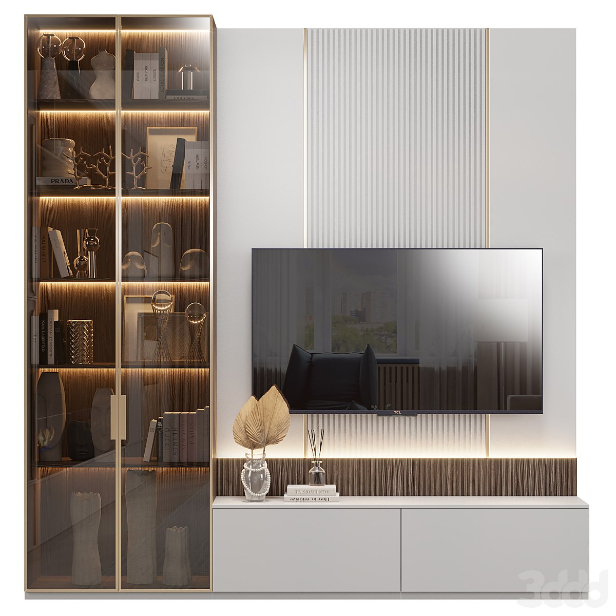 Neoclassical TV wall 025