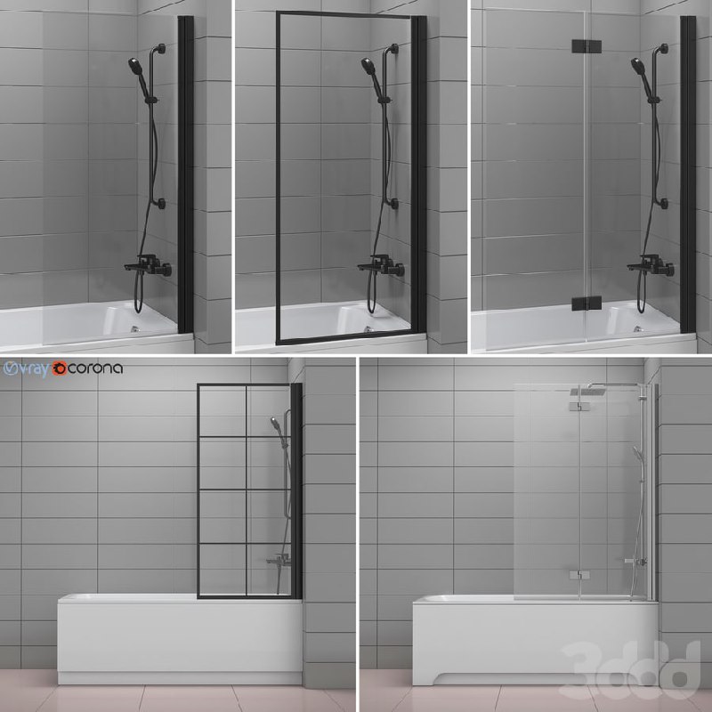 Шторки для ванн и ванны Radaway and Villeroy & Boch set 62