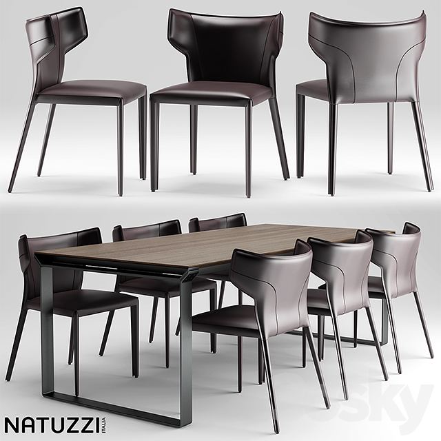 Table and chairs natuzzi Pi Greco, Omega