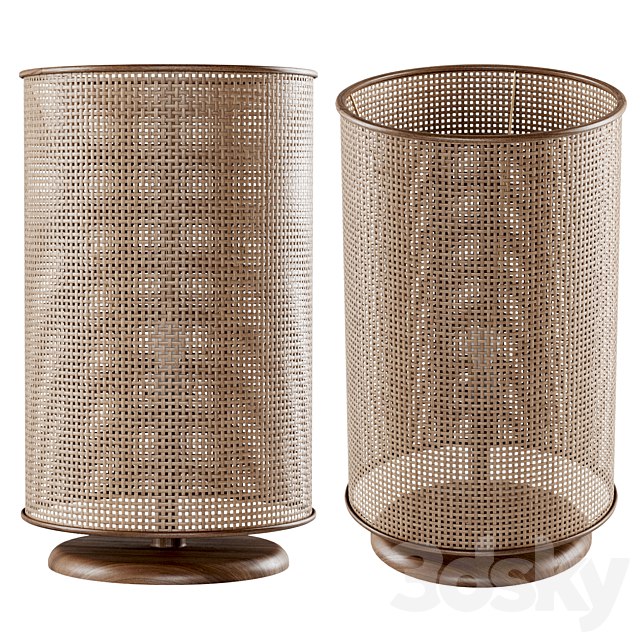 Wooden Rattan Table Lamp L500