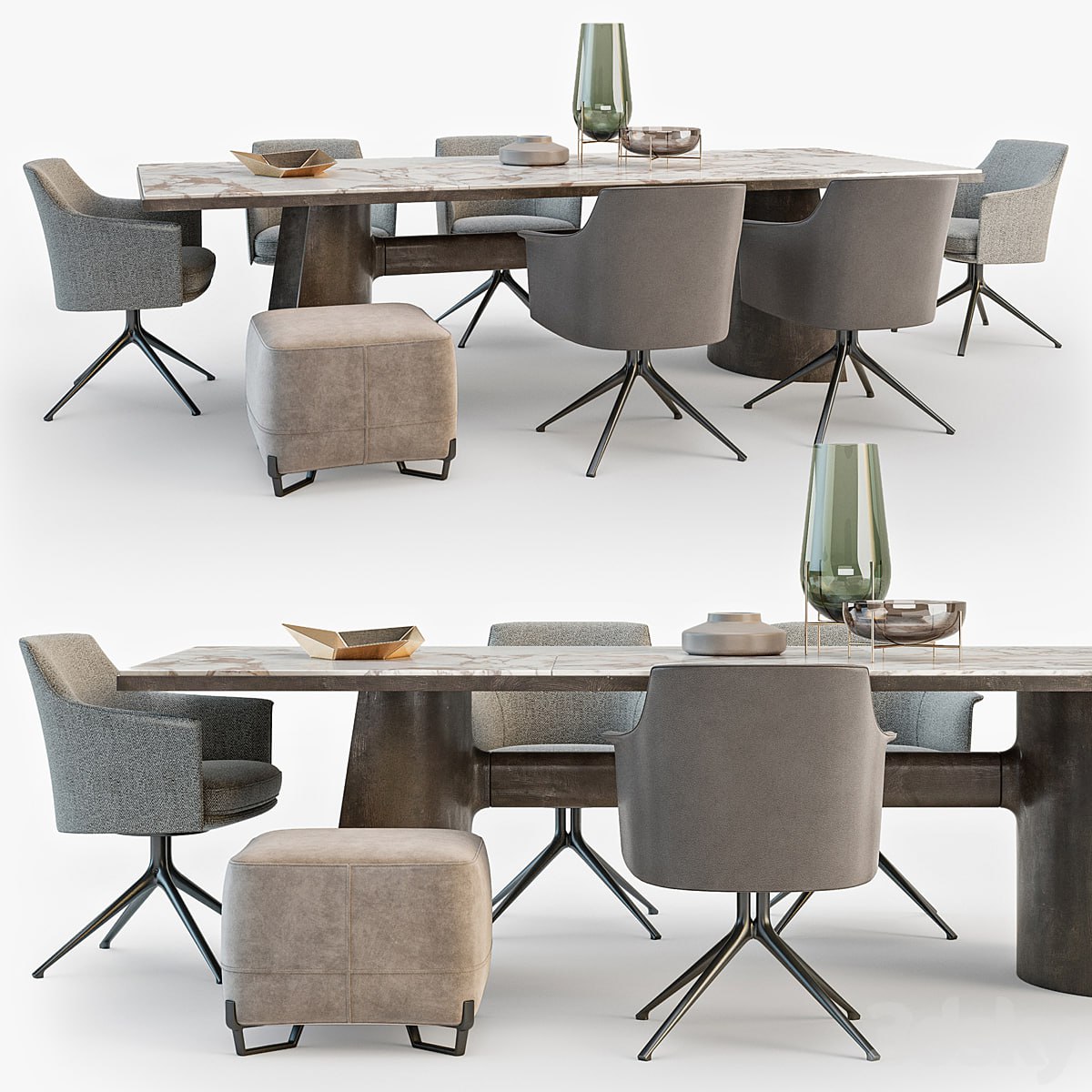 Poliform Kensington table Stanford chair set_01