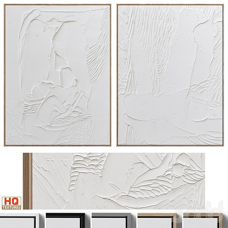 White Textural Plaster Wall Art C-438