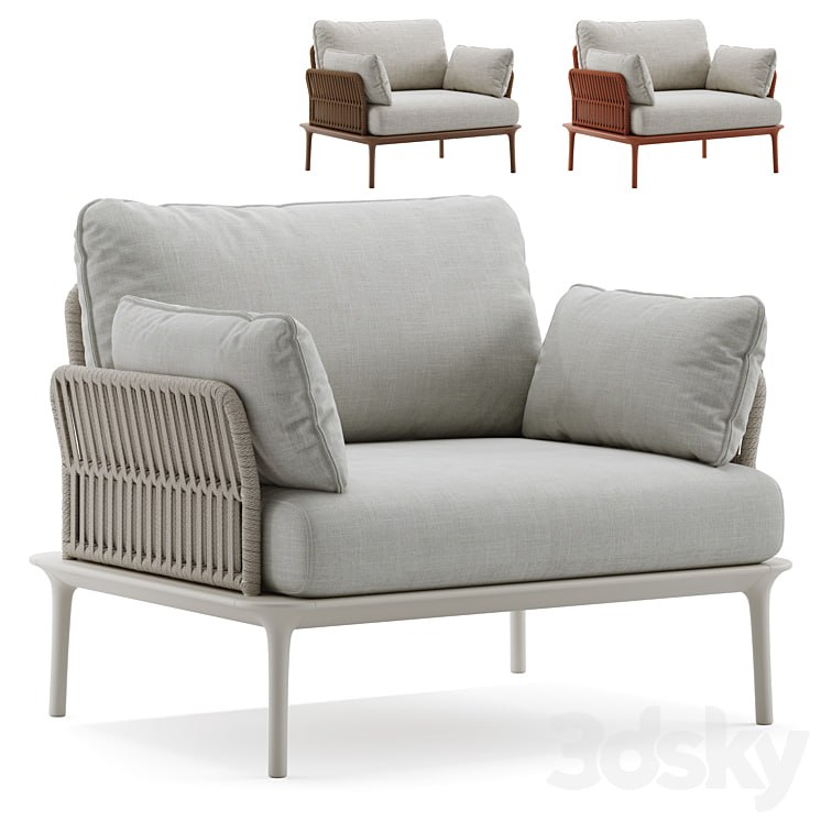 Outdoor Garden Woven Lounge Armchair Pedrali