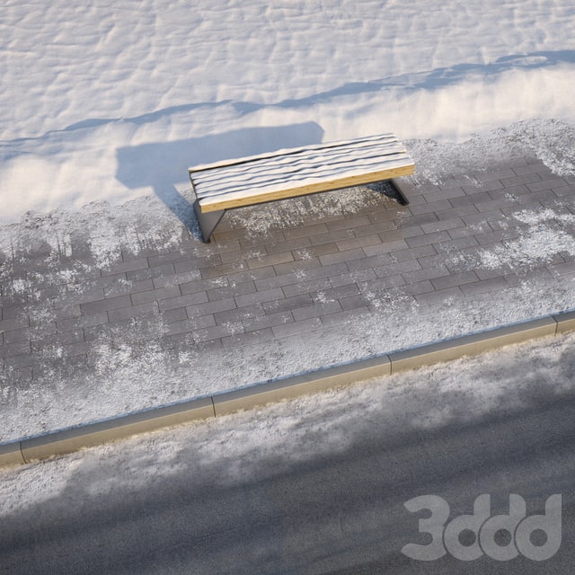 winter pavement with a road