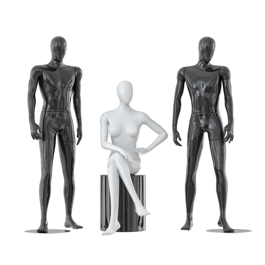 Two male and one female faceless mannequins 30
